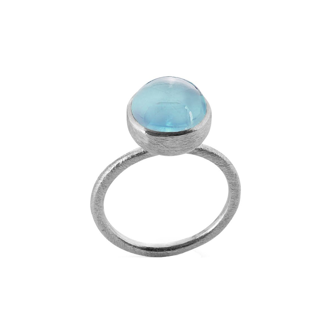 SFB - Sølv ring med sten af syntetisk blå topas - 1678-1-186