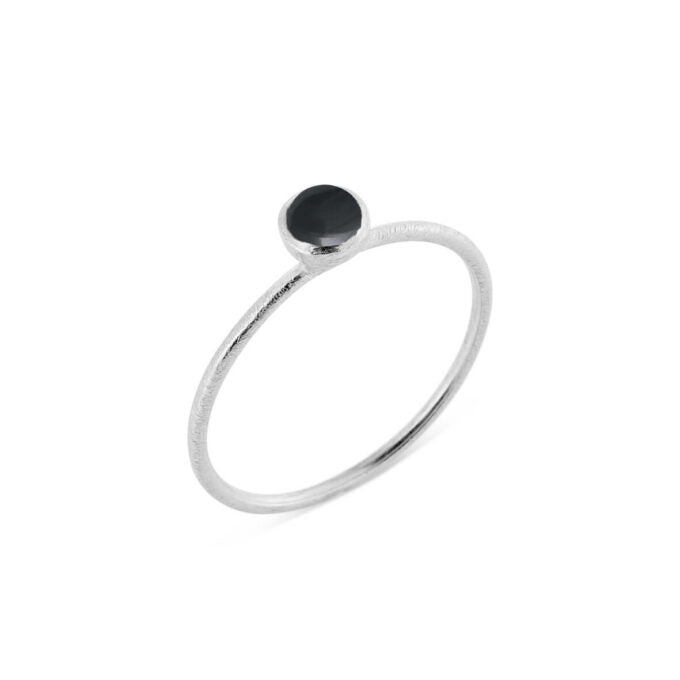 SFB - Sølv ring med sort agat - 1686-1-101