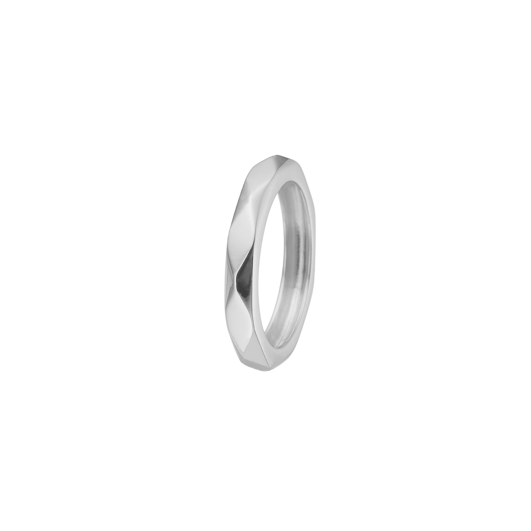 Aagaard - Sølv harlekin ring med facetter - 1800-s-s17
