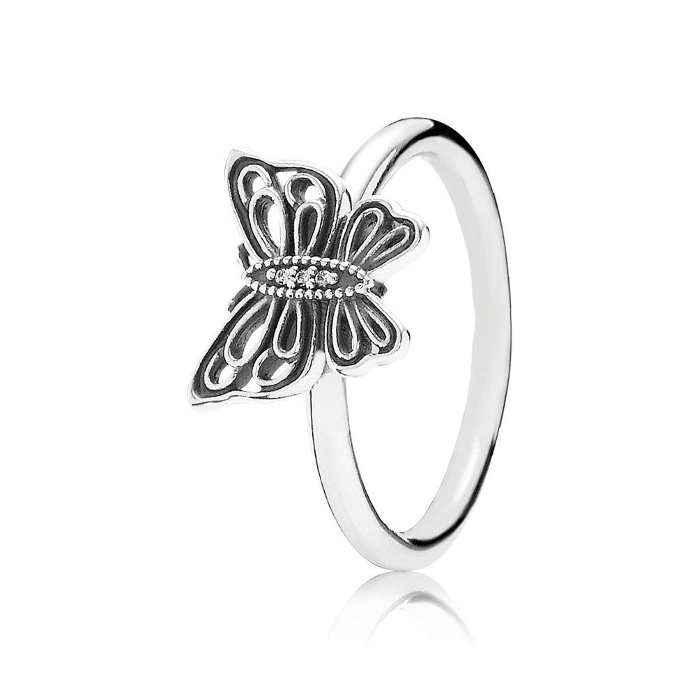 Pandora - Sølv ring med sommerfugl - 190901cz