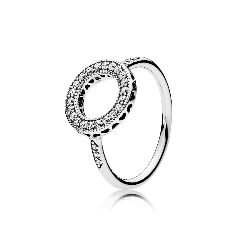 Sølv ring Pandora med zirkona halo