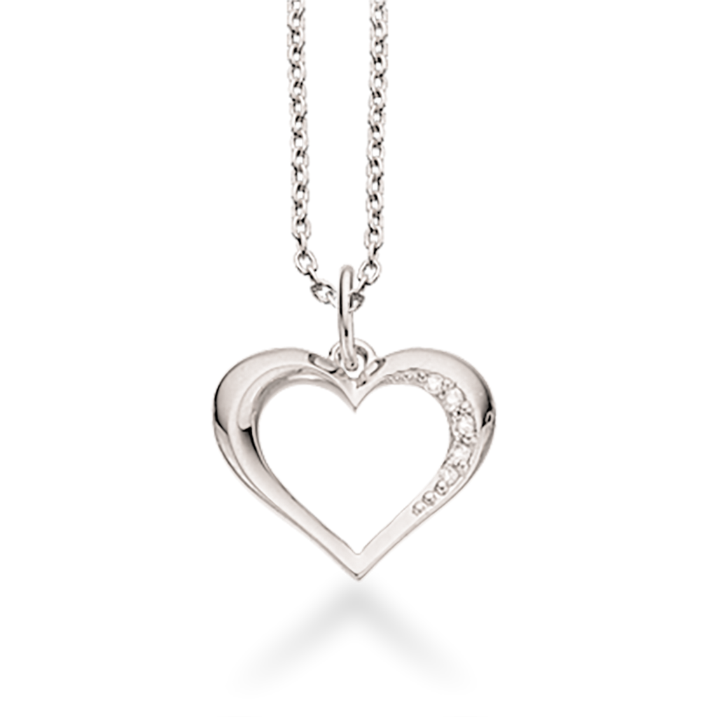 Scrouples - Hvidgulds hjerte vedhæng med diamanter - 212496