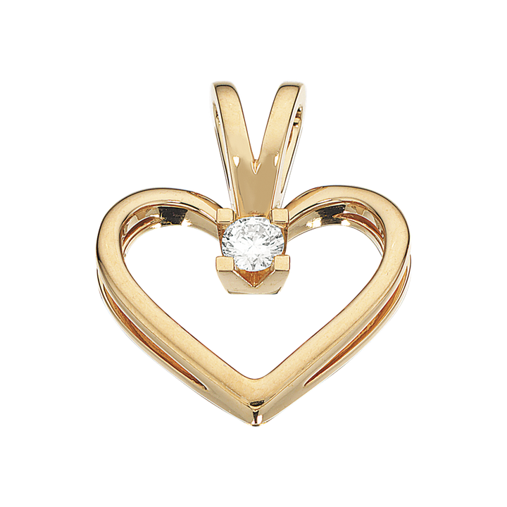 Scrouples - Kleopatra Hjerte Vedhæng i guld med 0,05ct diamant