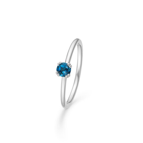 Mads Z - Poetry sølv ring med London blue topas - 2146051
