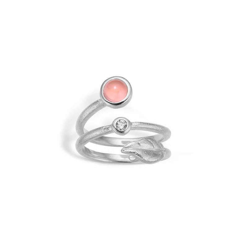 Sølv ring med rosakvarts fra Blossom-21631523-56