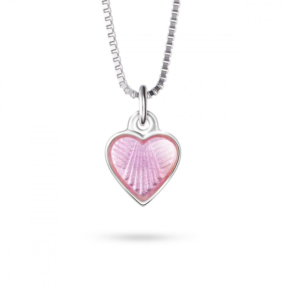 Halskæde med lyserødt hjerte - 22701