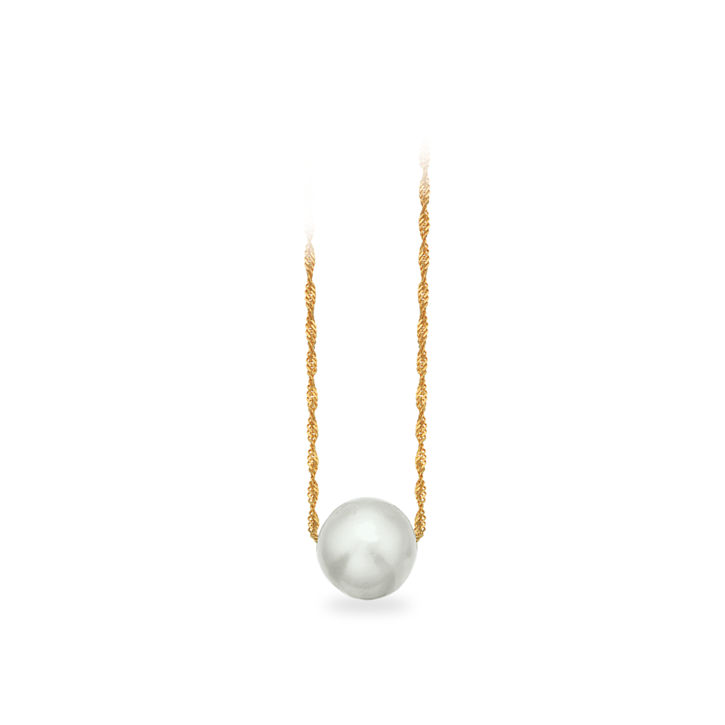 Scrouples - Forgyldt kæde med perle vedhæng - 237062