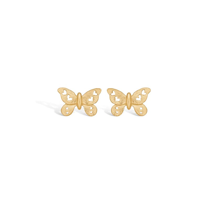 Blossom - Forgyldte sommerfugle øreringe - 23911594