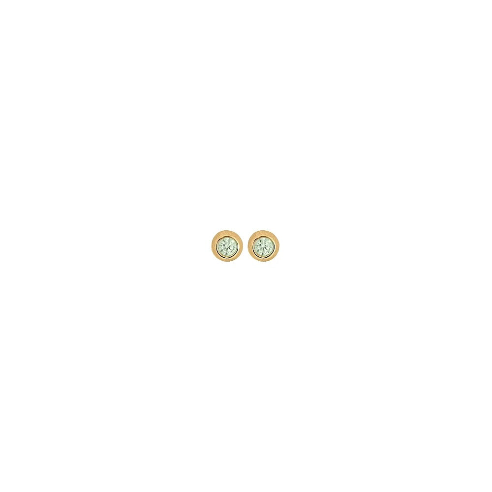 Blossom Copenhagen - Forgyldte øreringe med grøn sten - 23921588
