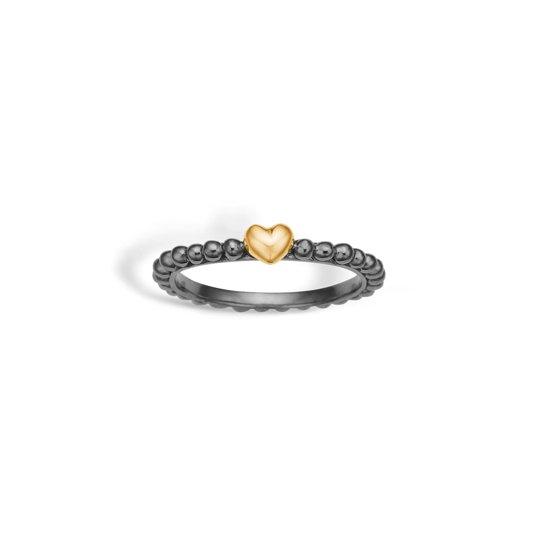 Ring i sort rhodineret sølv fra Blossom - 25611486