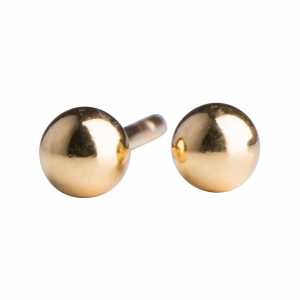 Nordahl - Blanke forgyldte sølv kugle øreringe, 4mm - 30252445900