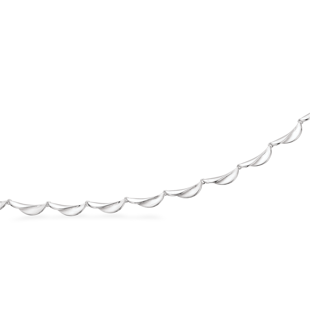 Scrouples - Sølv collier med bølgede led - 38062,42