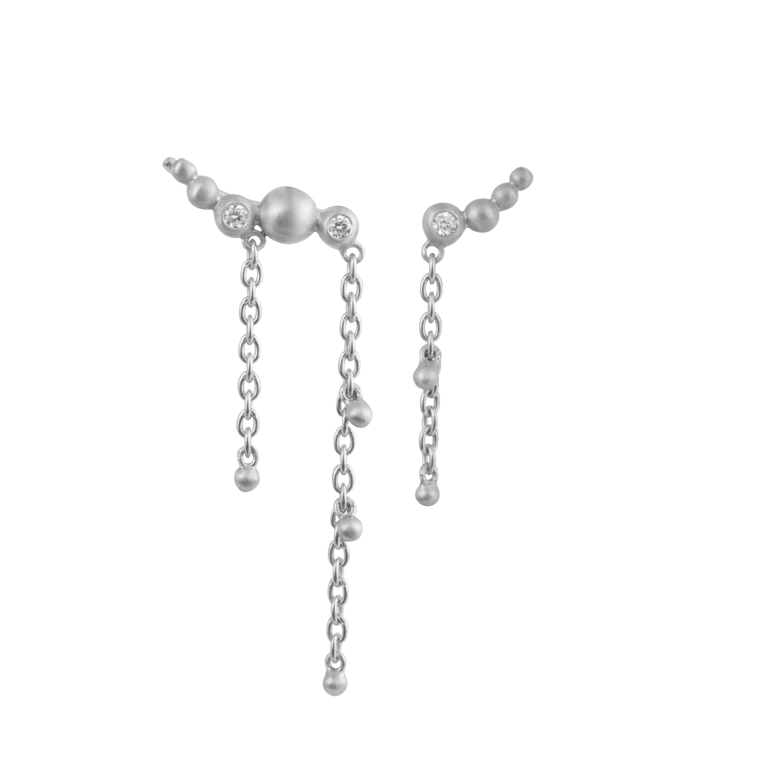 byBiehl - Pebbles earclimbers i sølv med kæde og sten - 4-3010a-r