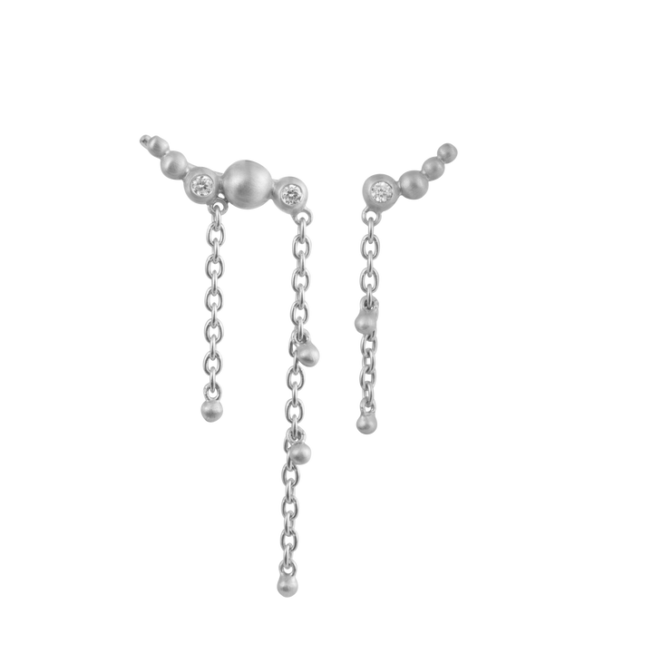 byBiehl - Pebbles earclimbers i sølv med kæde og sten - 4-3010a-r