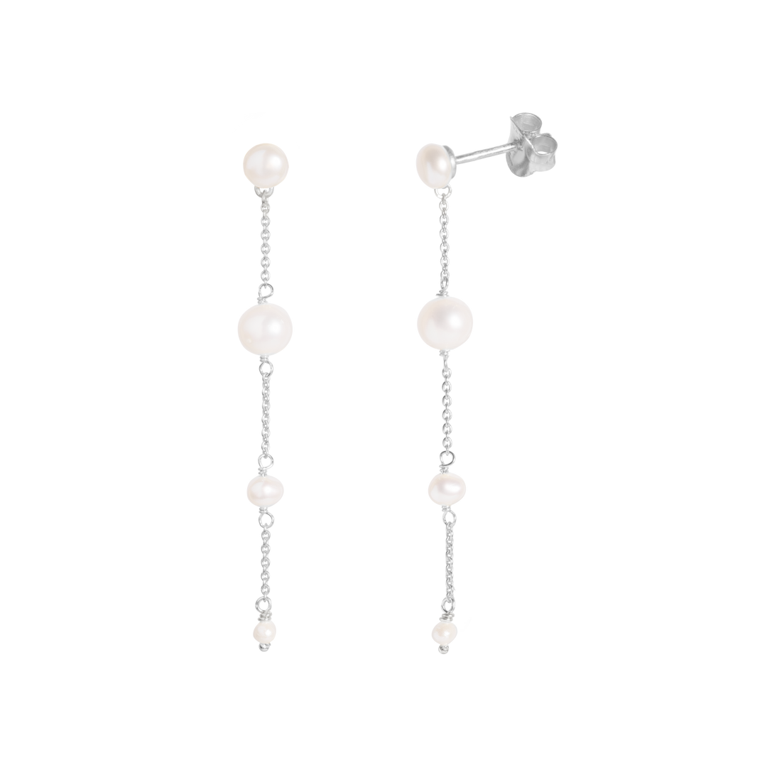 byBiehl - Aura flow sølv ørehængere med perler - 4-3903wp-r