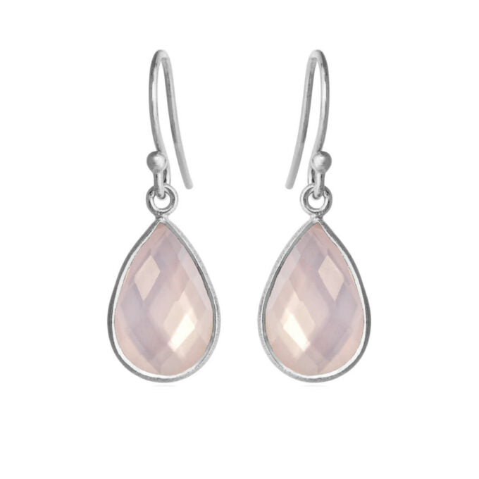 SFB - Lyserød krystals øreringe i sølv - 4055-1-112