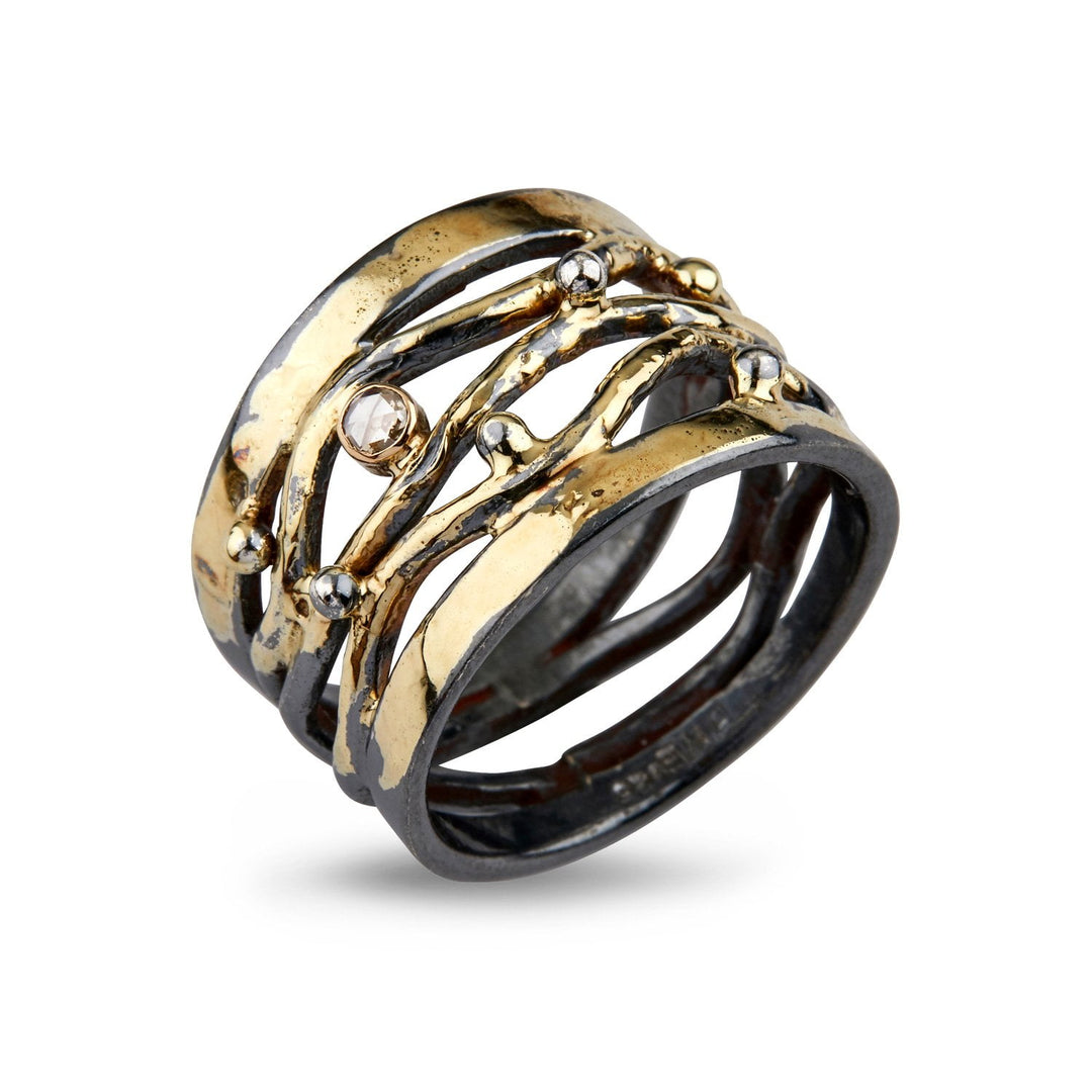 Benedict golden ring med diamant-50110270