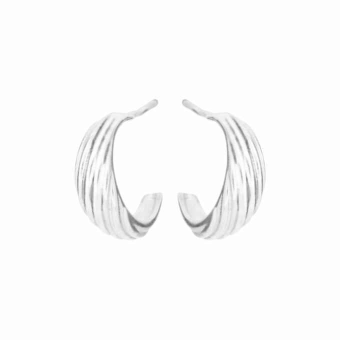 SFB - Sølv øreringe med bølger - 5651-11