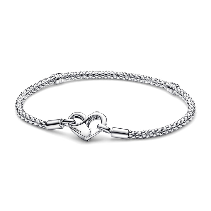 Pandora - Moments slangekæde armbånd med hjerte lås - 592453c00