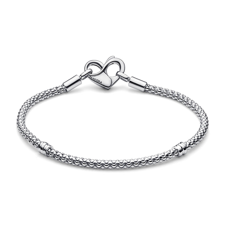 Pandora - Moments slangekæde armbånd med hjerte lås - 592453c00