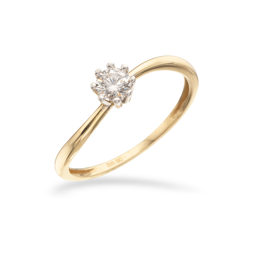 Scrouples - Guld ring med klar sten - 711313