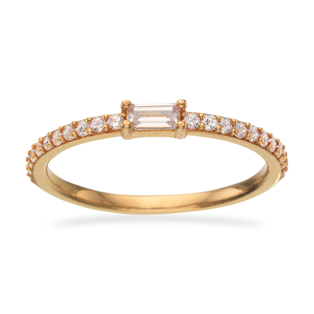Scrouples - 8 karat guld ring med zirkonia sten - 712943