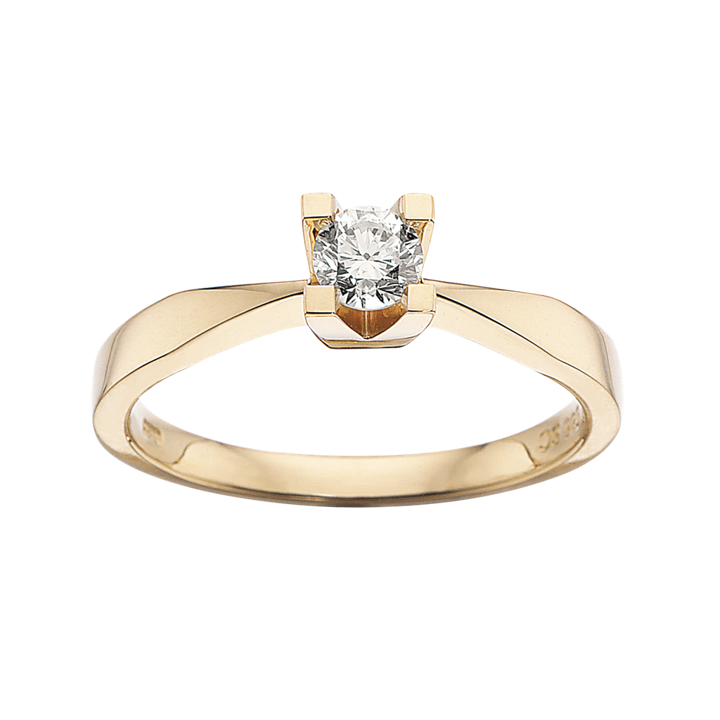Kleopatra ring med brillant diamant 0,25ct 14kt guld scrouples