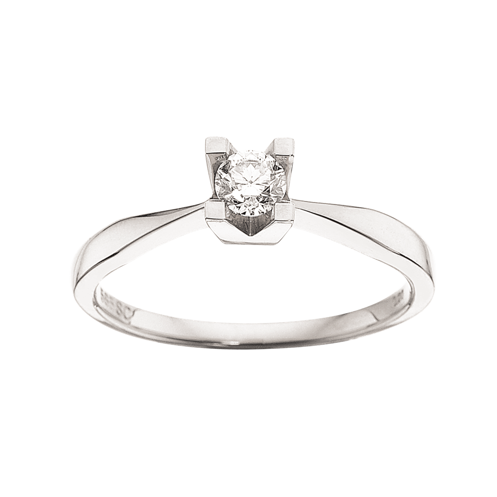 14 karat hvidguld ring med brillant diamant kleopatra ombytnings serie scrouples