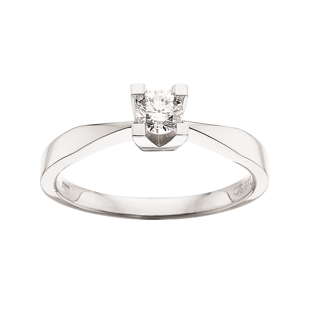 Kleopatra - 14 karat hvidgulds ring med 0,25ct diamant - 7136,25