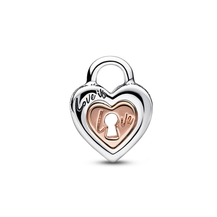 Pandora - To delt hjerte hængelås charm - 782505c00