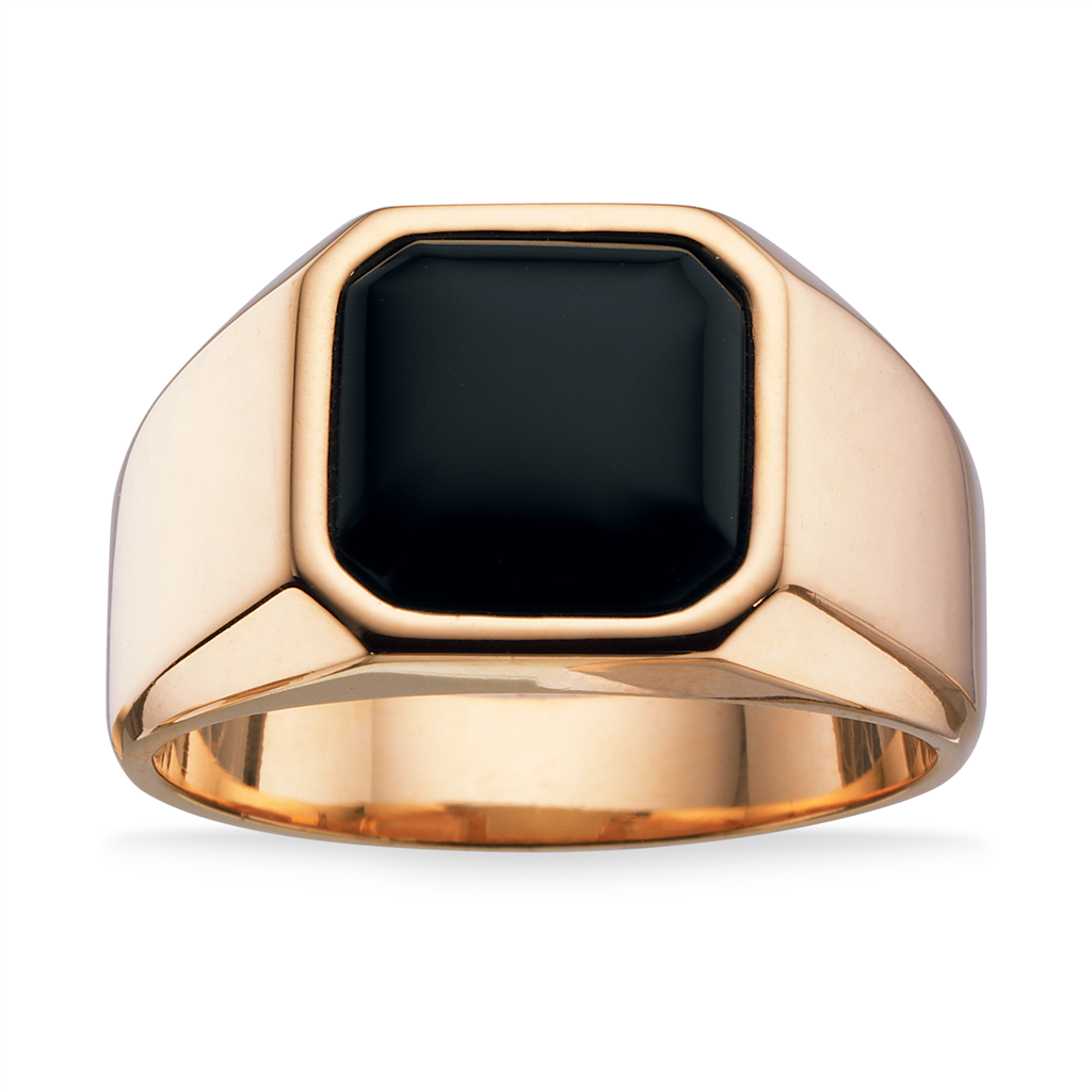 Suffield Rings Scrouples - Forgyldt sølv ring med onyx | Guldsmed Lind