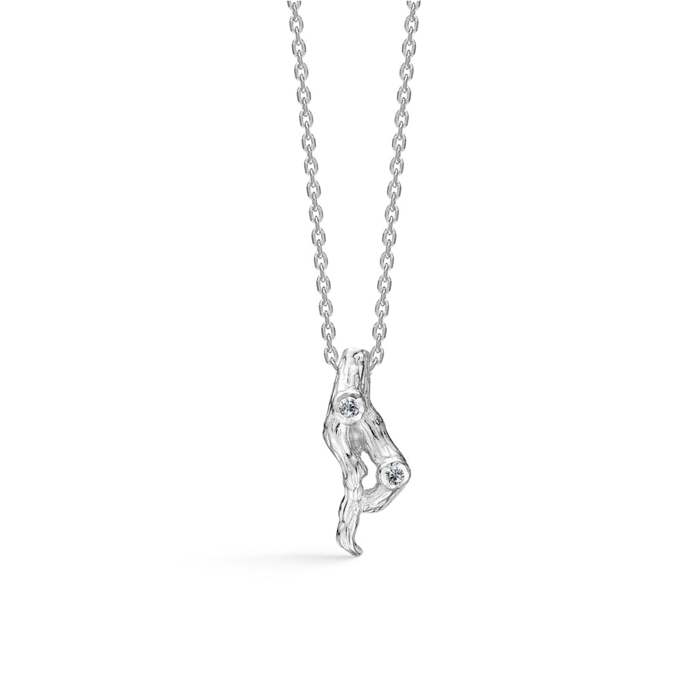 Studio Z - Tangled sølv halskæde med zirkonia sten - 8127804