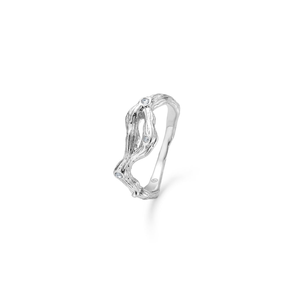 Studio Z - Tangled sølv ring med zirkonia - 8147804
