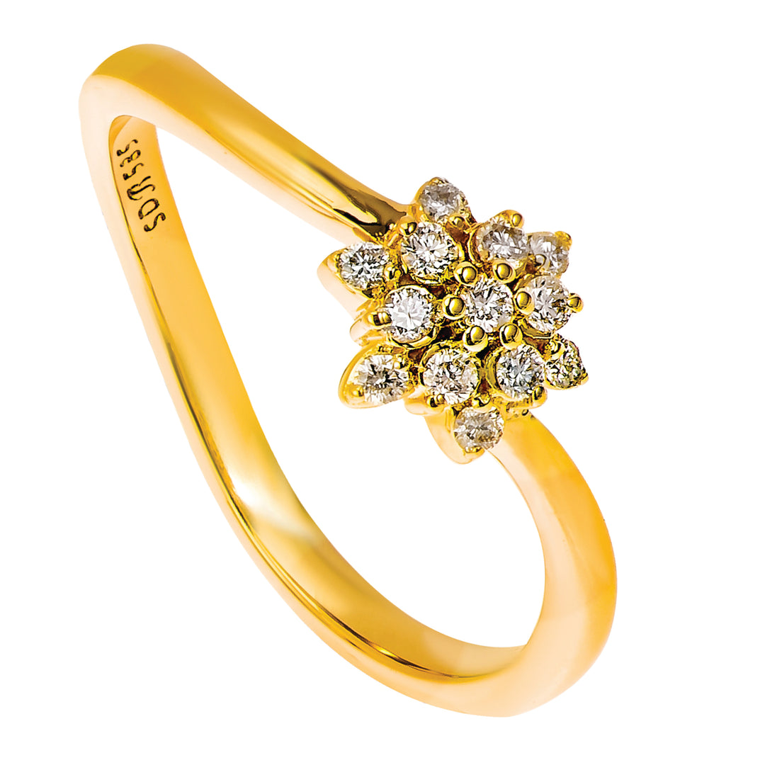 Blomster Jewllery - 14 karat guld ring med 0,13 ct. diamanter - BLGU1R