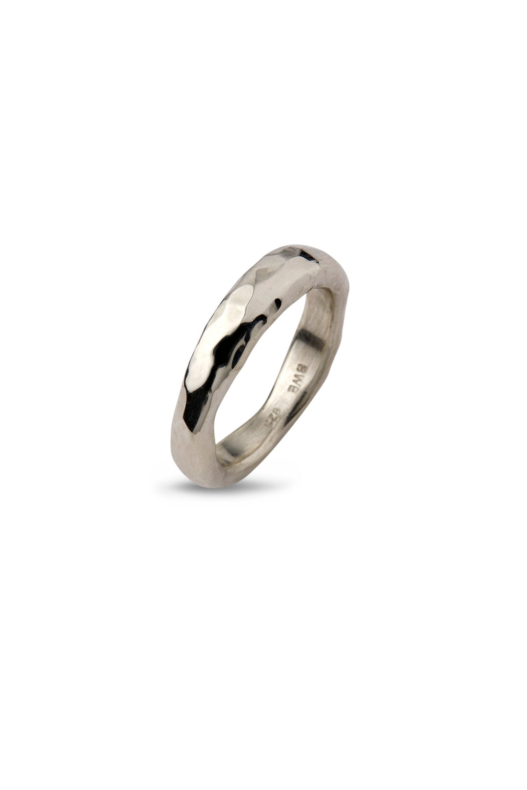 By Birdie - Hammered ring i sølv, smal - 50110291