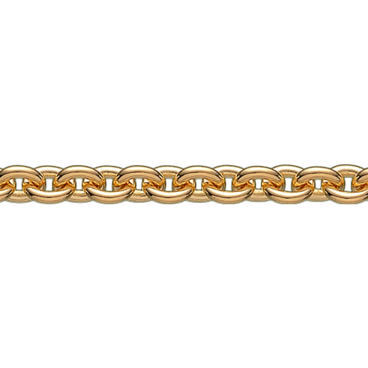 BNH - Rund anker guld / hvidguld halskæde med karabin lås