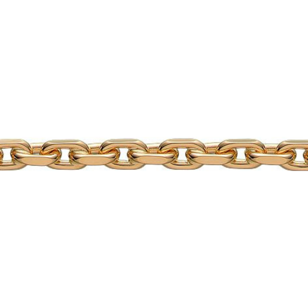 BNH - Anker facet guld halskæde med karabin lås