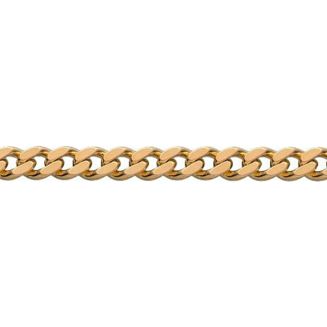 BNH - Panser facet guld / hvidguld halskæde med fjederingslås