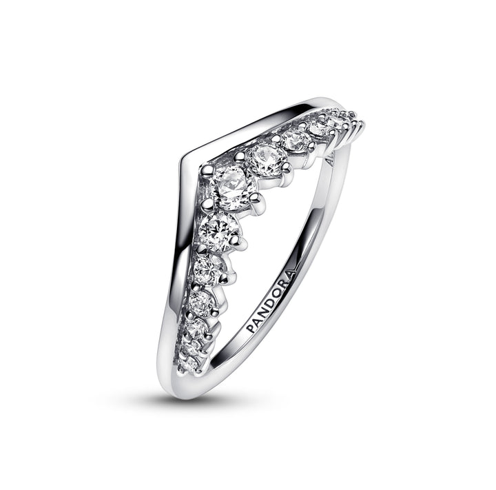 Pandora - Wishbone sølv ring med sten - 192320c01