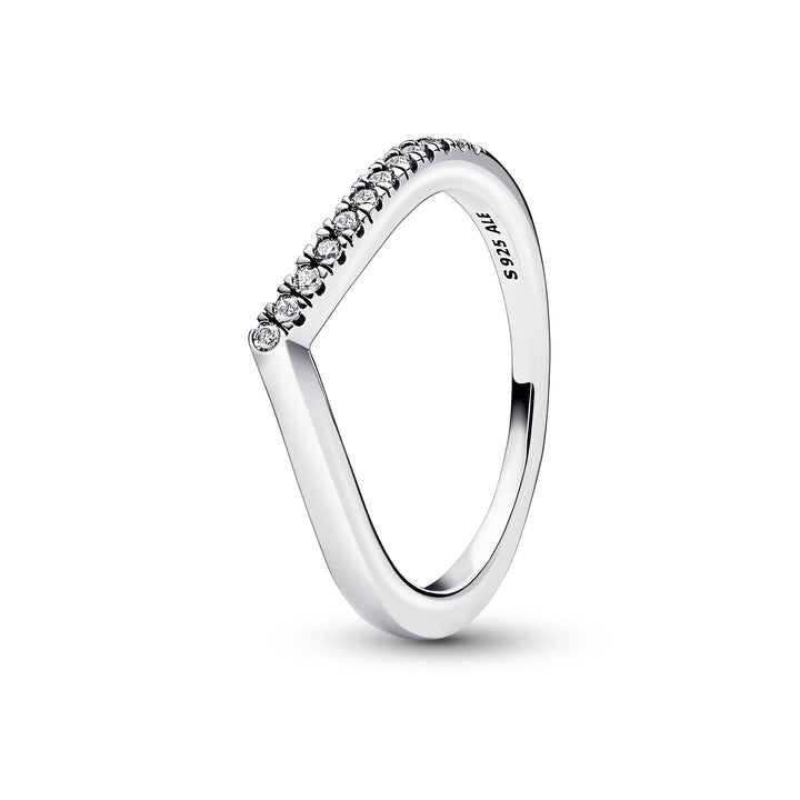 Pandora - Wishbone sølv ring med sten - 192394c01