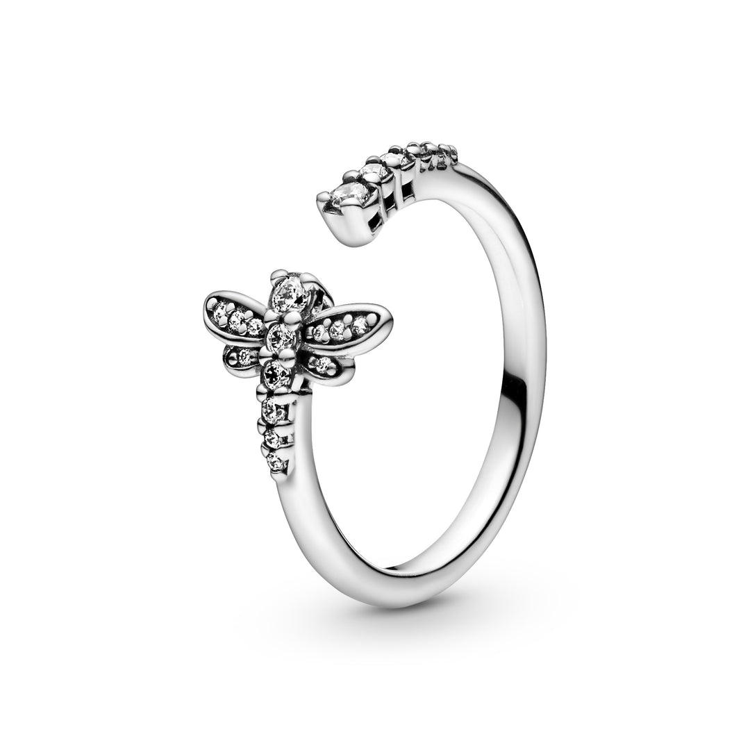 Pandora - Dragonfly sølv ring med sten - 198806