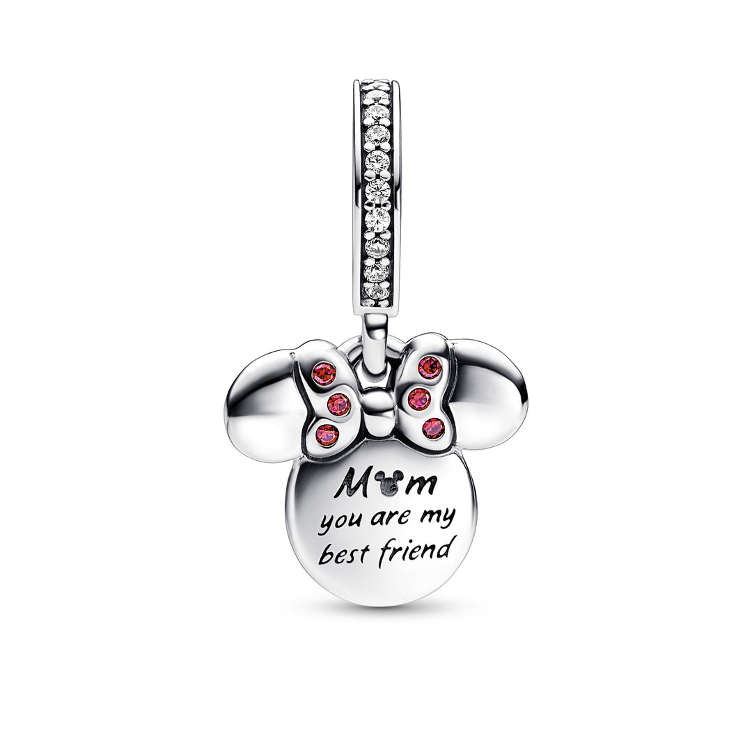 Pandora - Disney minnie mouse charm med dobbelt vedhæng - 782615c01