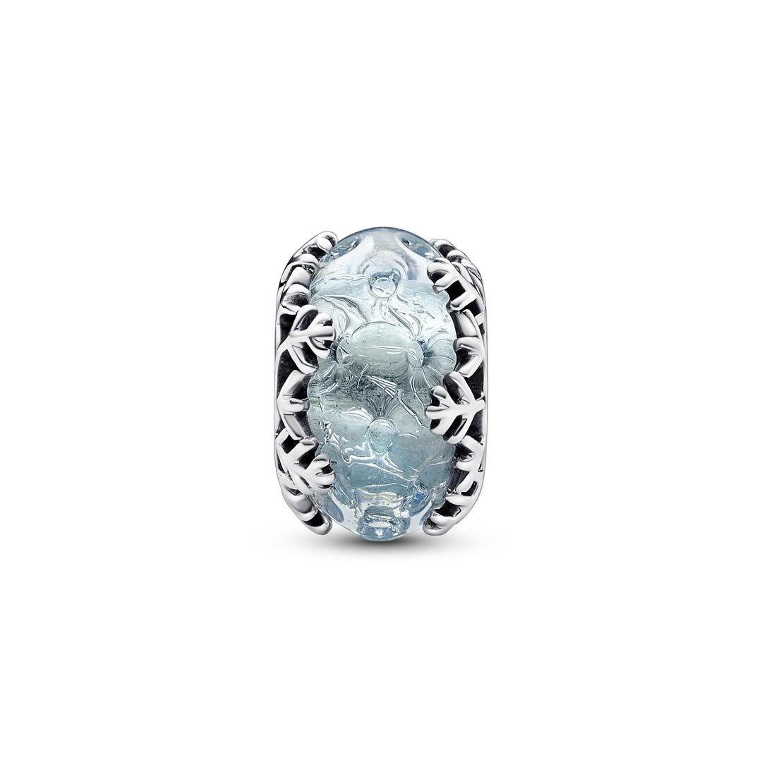 Pandora - Vinterblå Snefnug Murano glas charm - 792377c00
