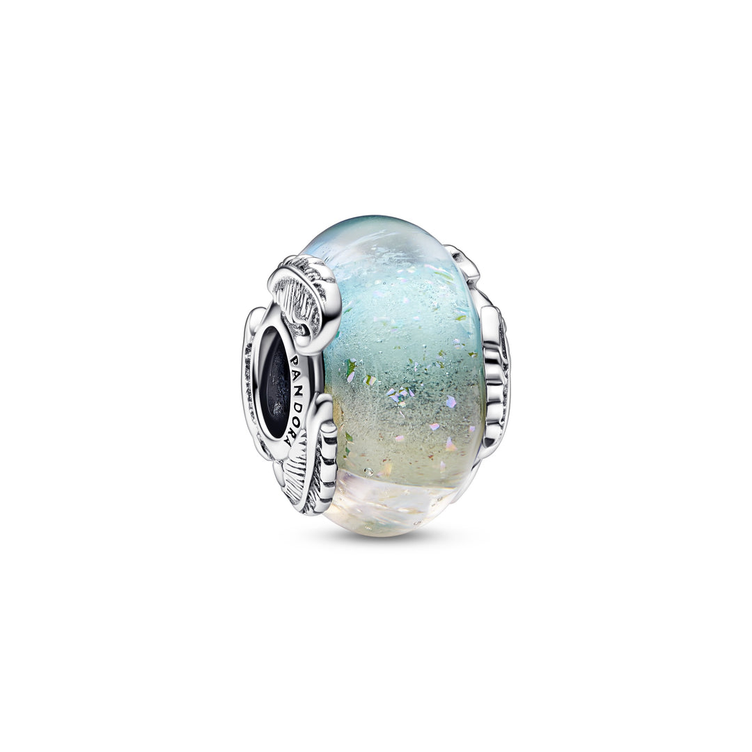 Pandora - Flerfarvet murano glas charm med fjer - 792577c00