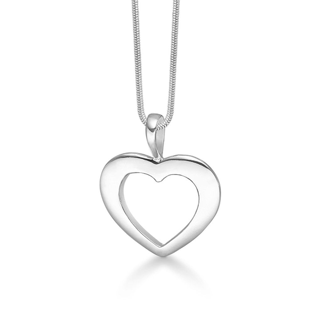 Klassisk hjerte halskæde fra Randers Sølv - RS168407