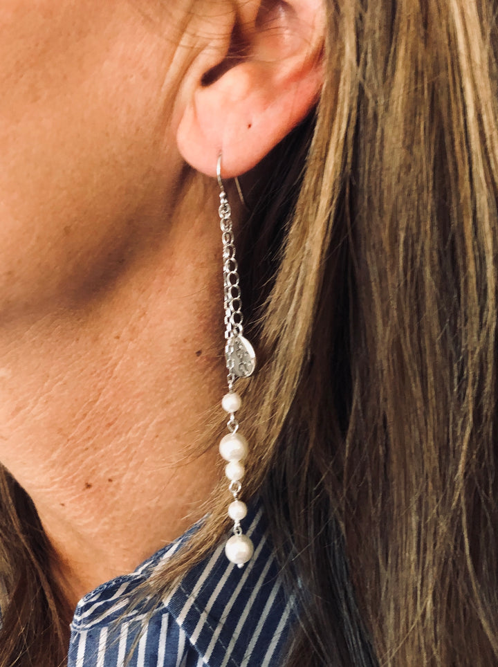 Nightinggale ørering i sølv med perler-nies2025