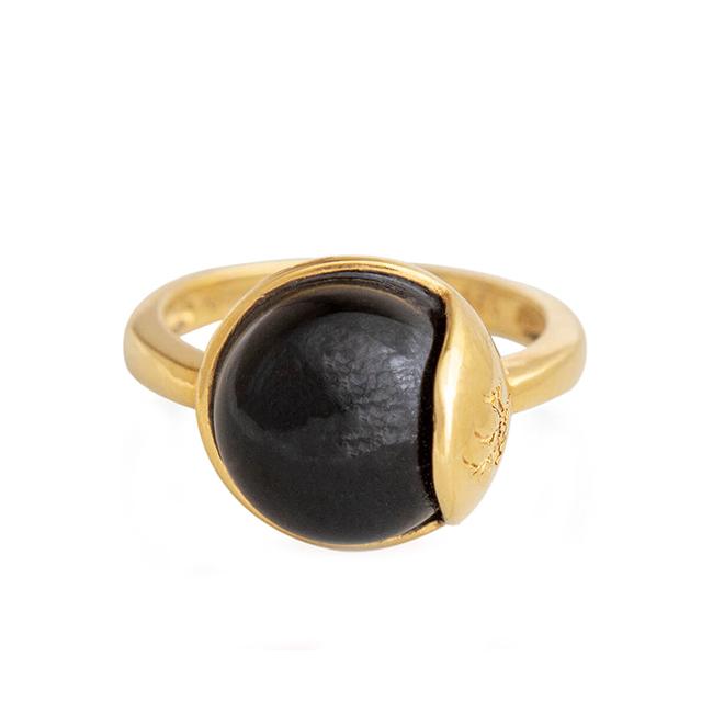 ring forgyldt tro sort sten obsidian pernille aalund æsel