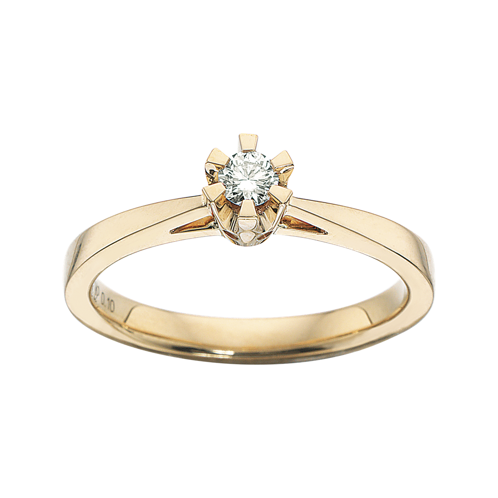 Scrouples - Prinsessering med 0,10 ct diamant, Guld / Hvidguld - 7775,10