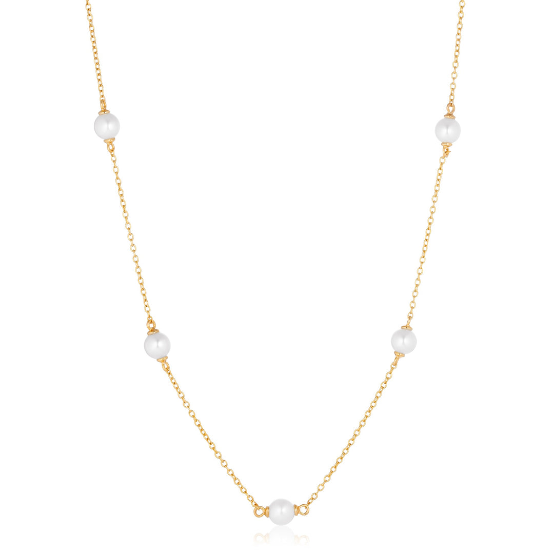 Sif Jakobs - Padua Cinque halskæde med perler i forgyldt - n22225-p-yg