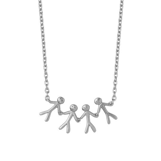 byBiehl - Together family sølv halskæde med 4 personer - 3-2004-r